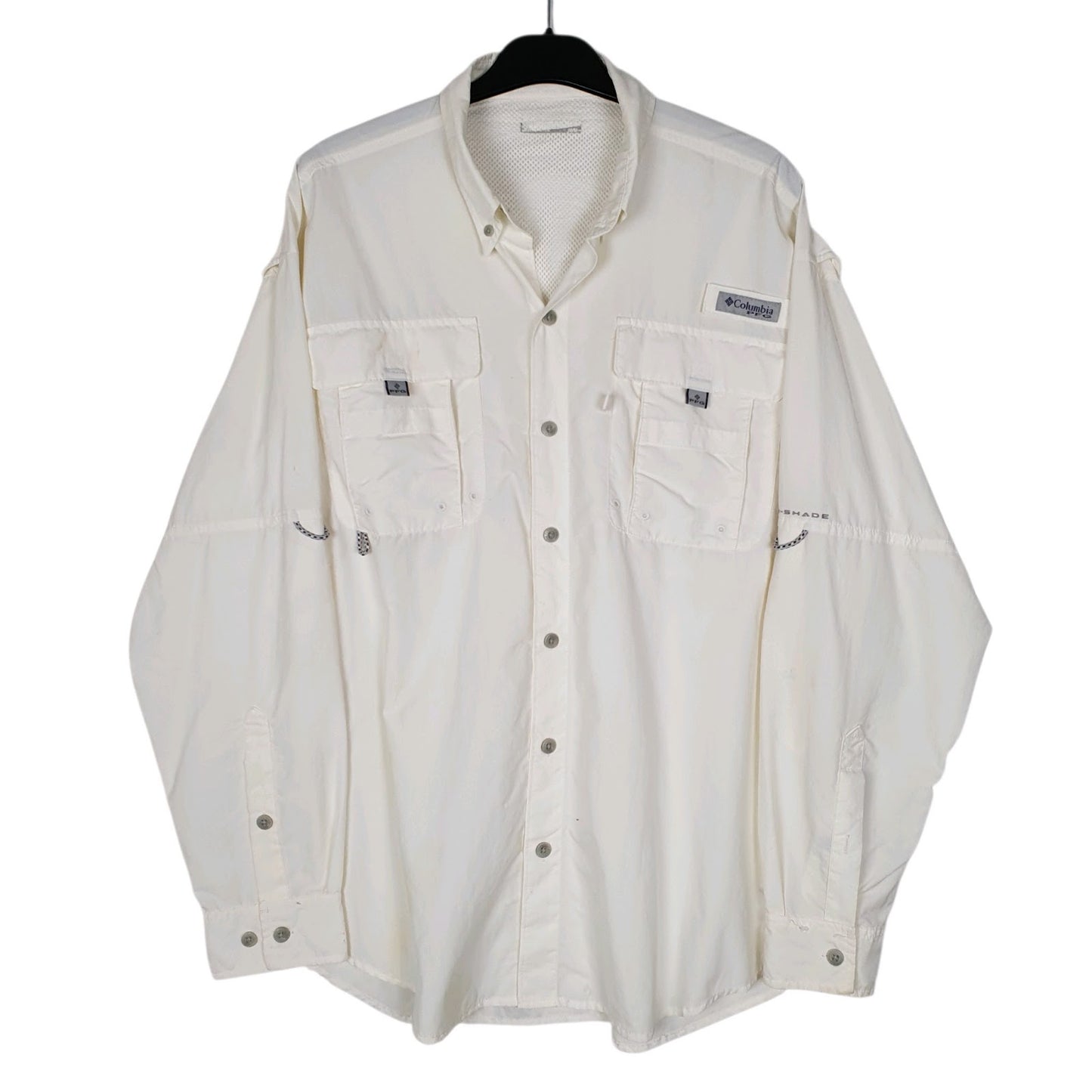 Mens White Columbia Sportswear Company PFG Fishing Omni Shade Long Sleeve Shirt