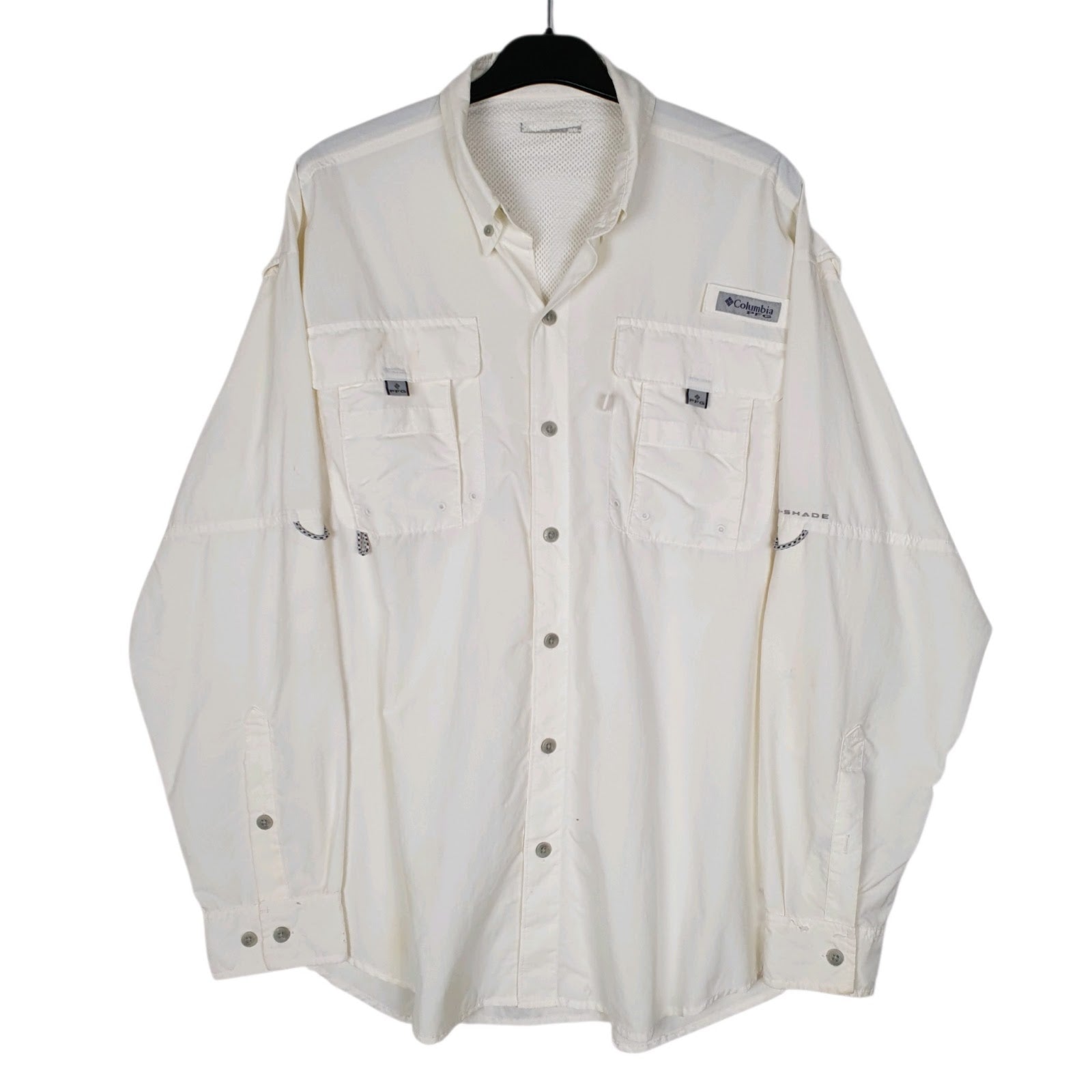 Mens White Columbia Sportswear Company PFG Fishing Omni Shade Long Sleeve Shirt