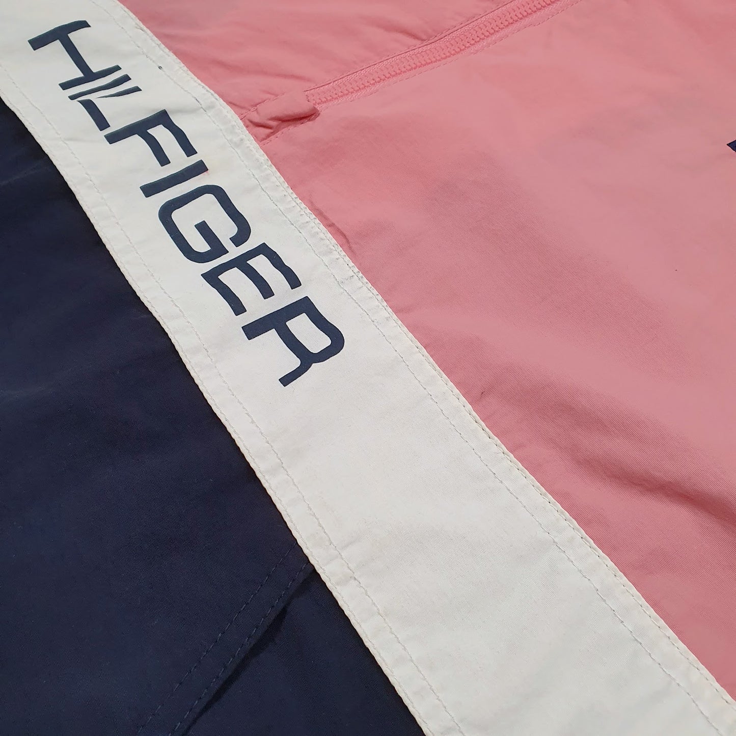 Mens Pink Tommy Hilfiger Half Zip Pullover Quarter Zip Coat