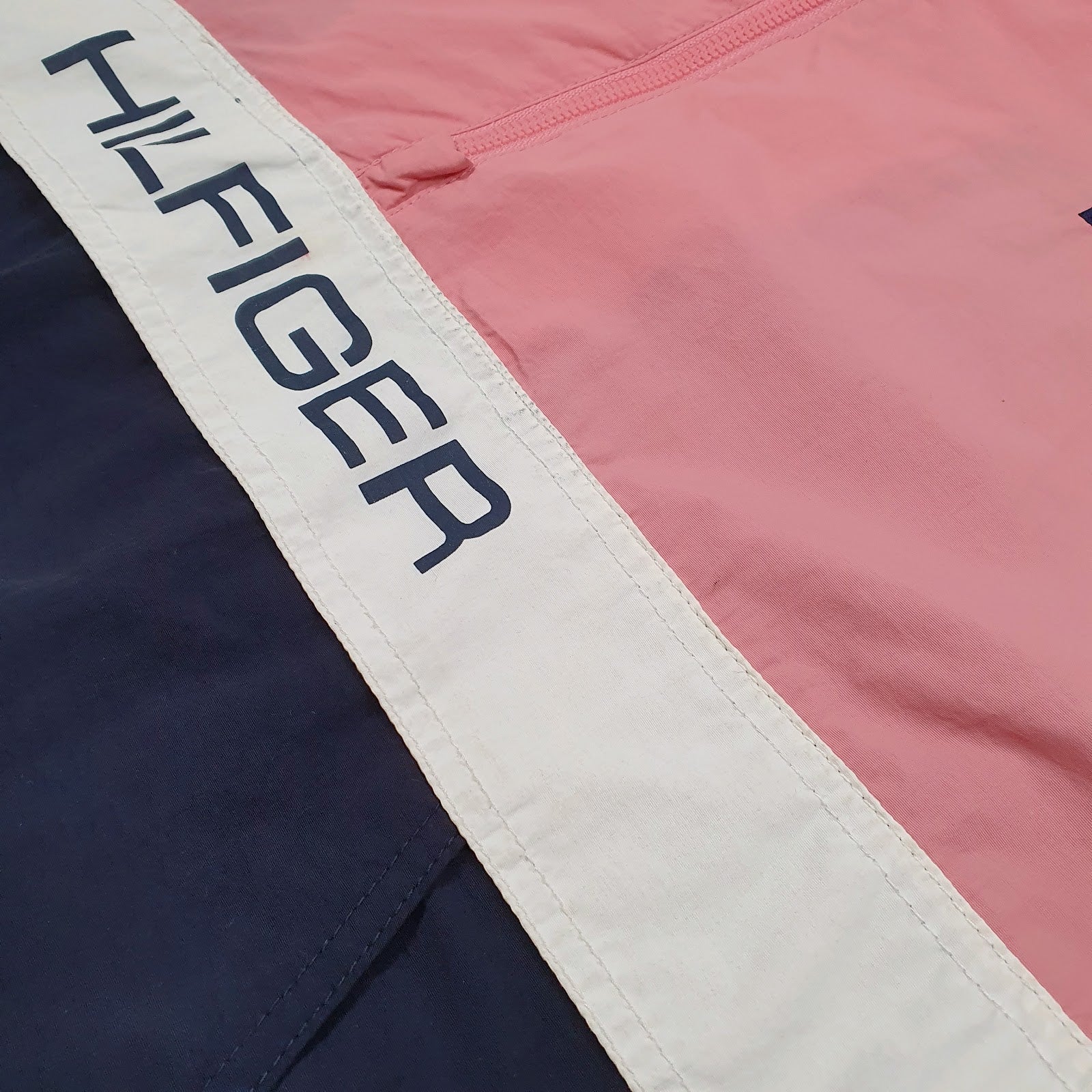 Mens Pink Tommy Hilfiger Half Zip Pullover Quarter Zip Coat