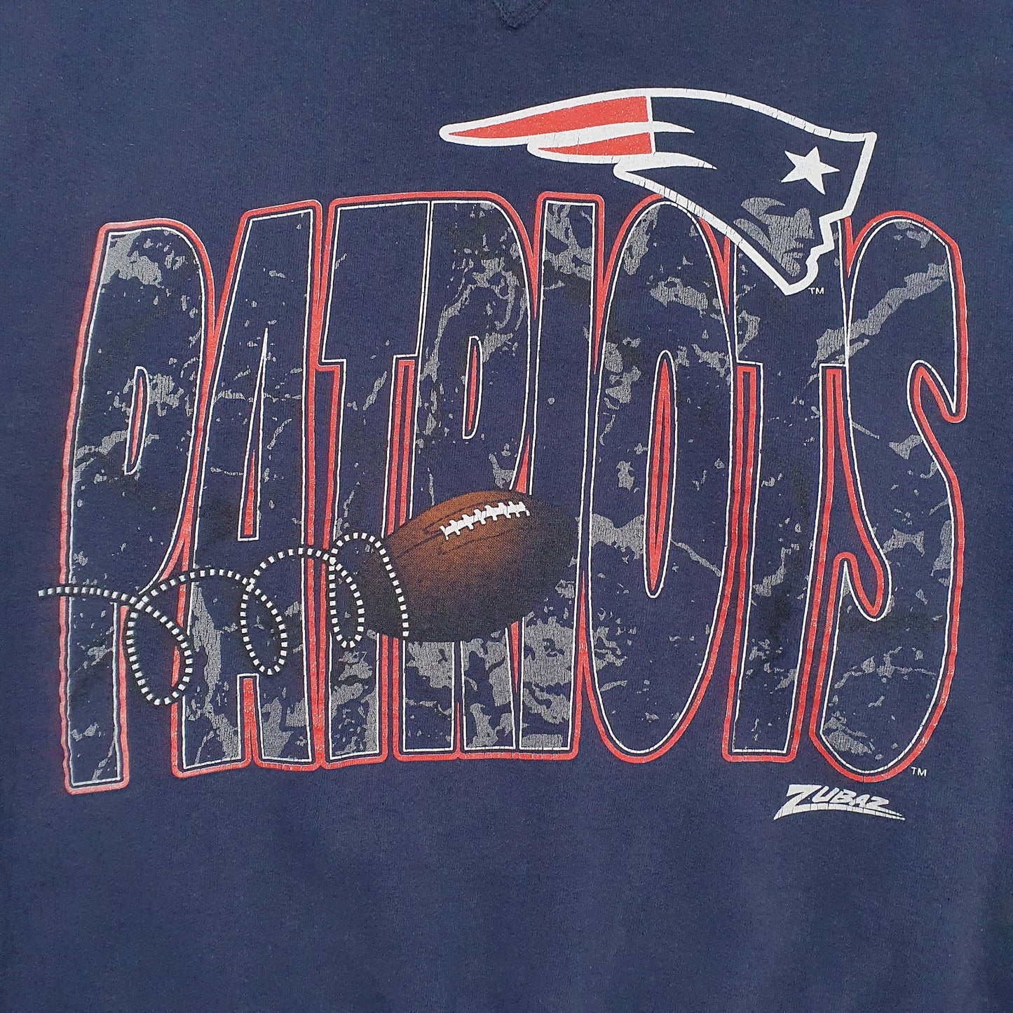 Mens Navy Zubaz NFL New England Patriots Crewneck Jumper