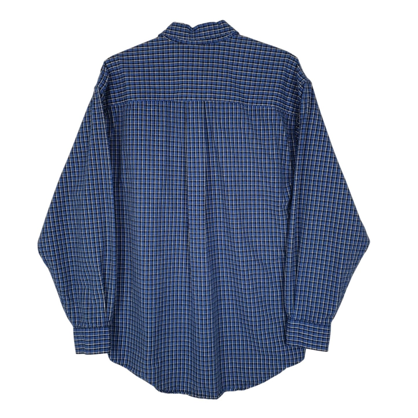 Mens Blue Eddie Bauer Vintage 00s Heavyweight Plaid Canvas  Shirt