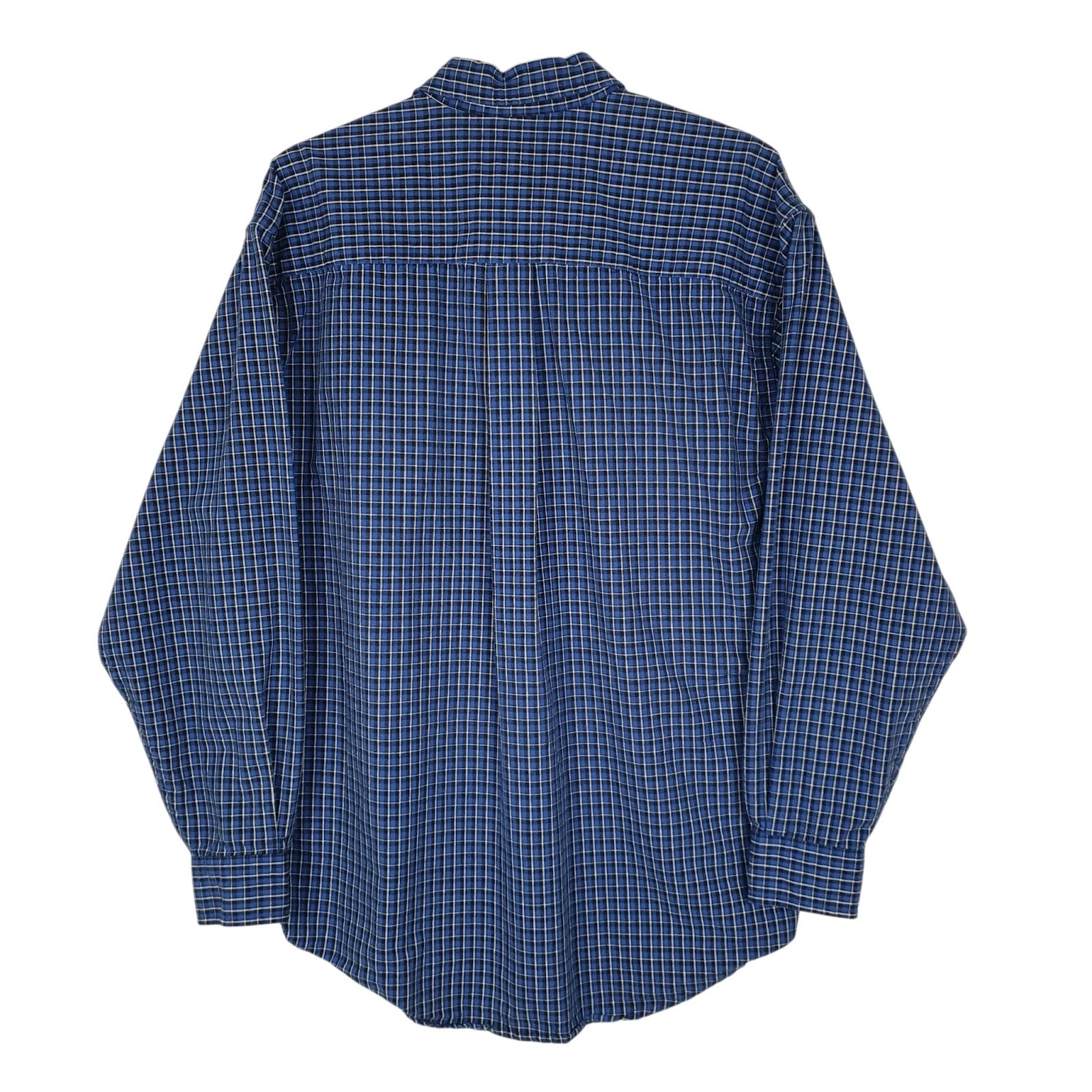 Mens Blue Eddie Bauer Vintage 00s Heavyweight Plaid Canvas  Shirt