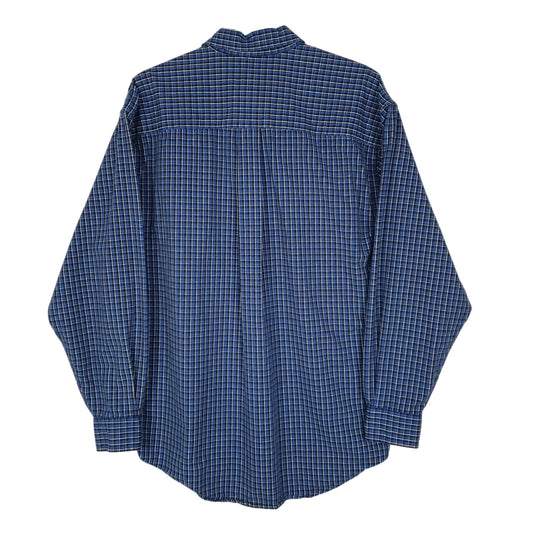Mens Blue Eddie Bauer Vintage 00s Heavyweight Plaid Canvas  Shirt