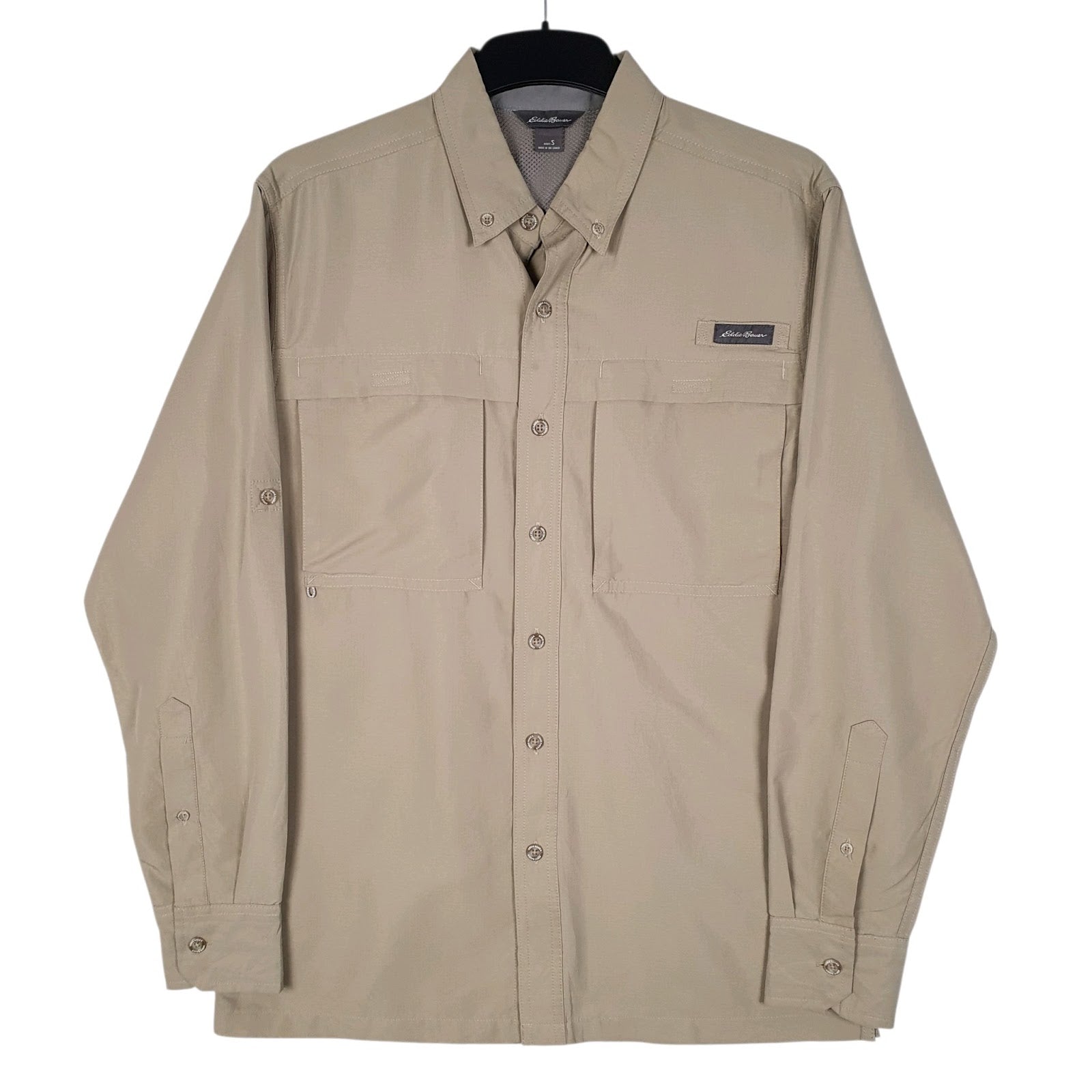 Mens Brown Eddie Bauer Hiking Long Sleeve Shirt
