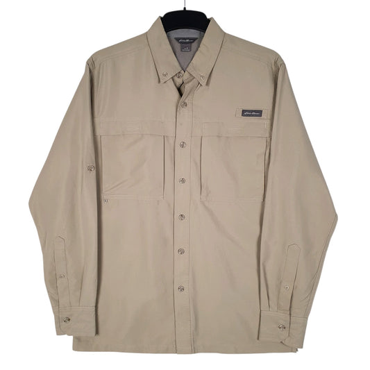 Mens Brown Eddie Bauer Hiking Long Sleeve Shirt