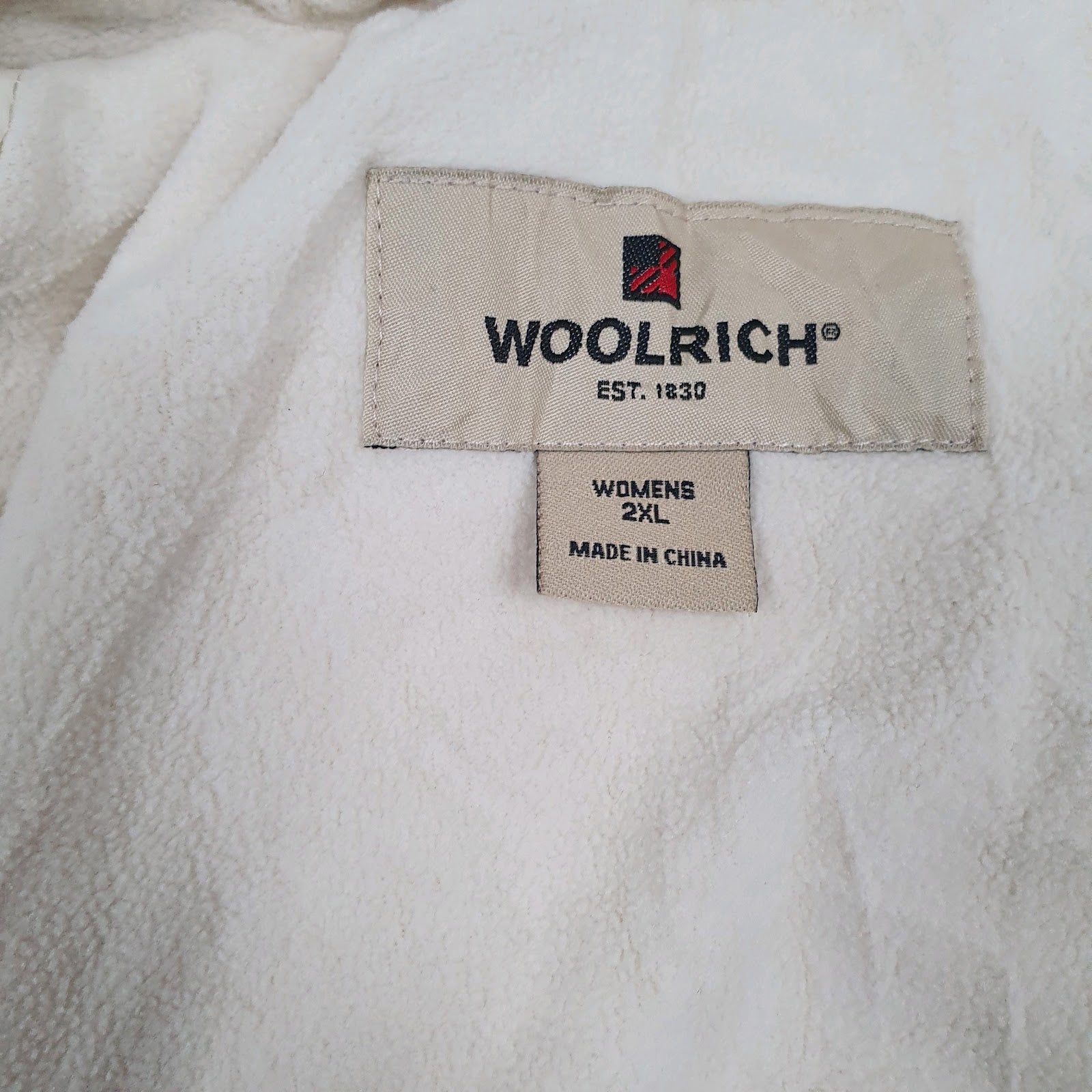 Womens White Woolrich Padded  Coat