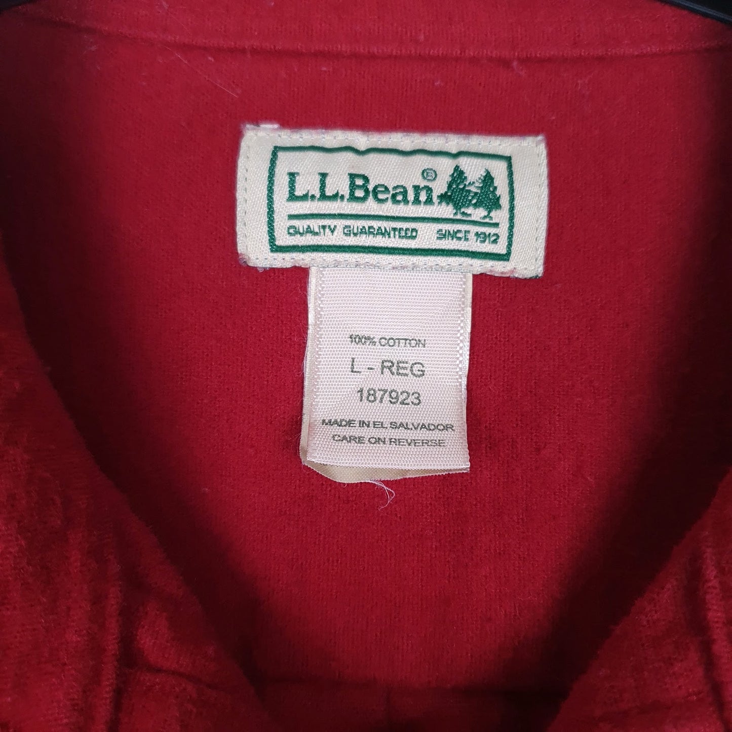 Mens Red L.L.Bean Chamois  Shirt