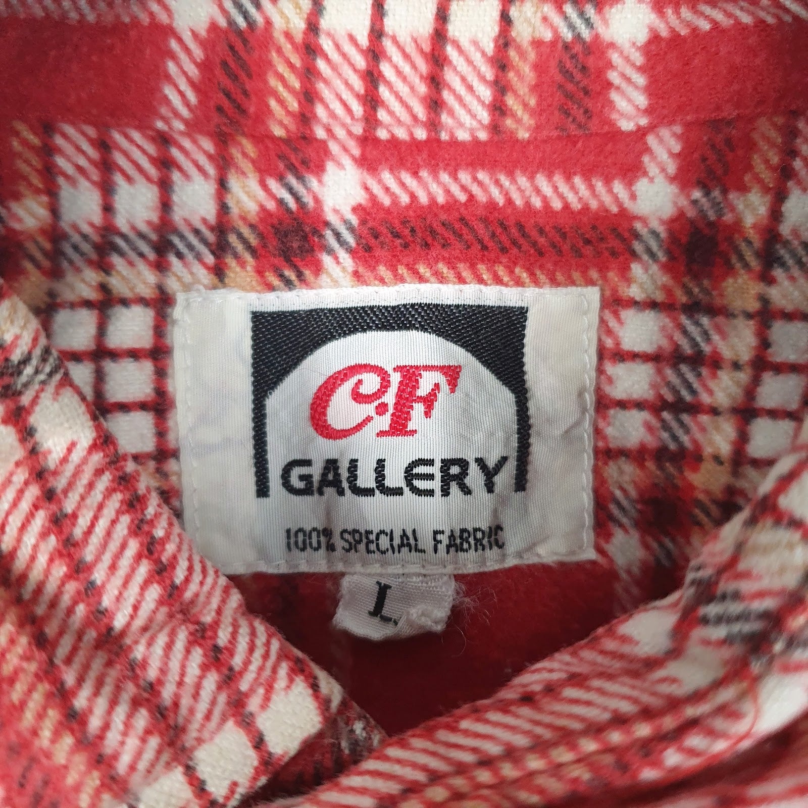 Mens Red C.F Gallery Vintage Flannel  Shirt