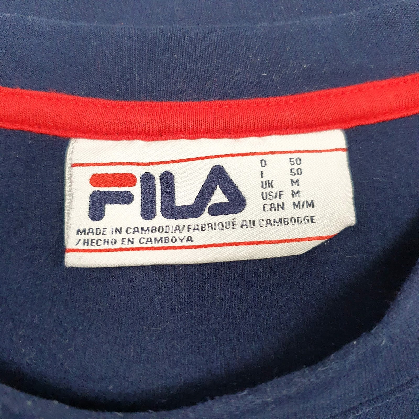 Mens Navy Fila  Crewneck Jumper