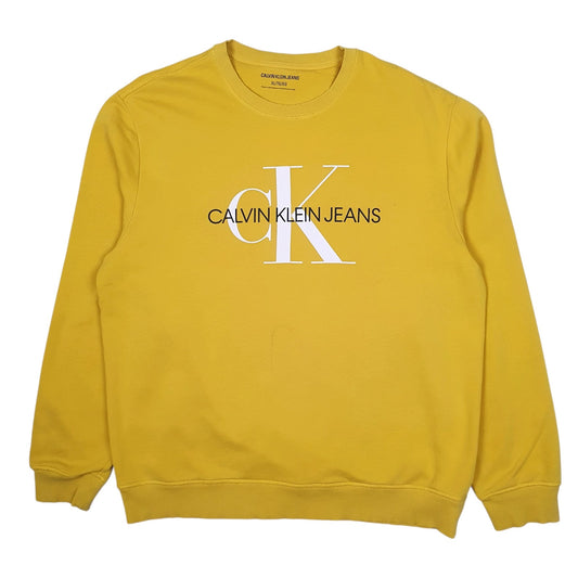Mens Yellow Calvin Klein  Crewneck Jumper