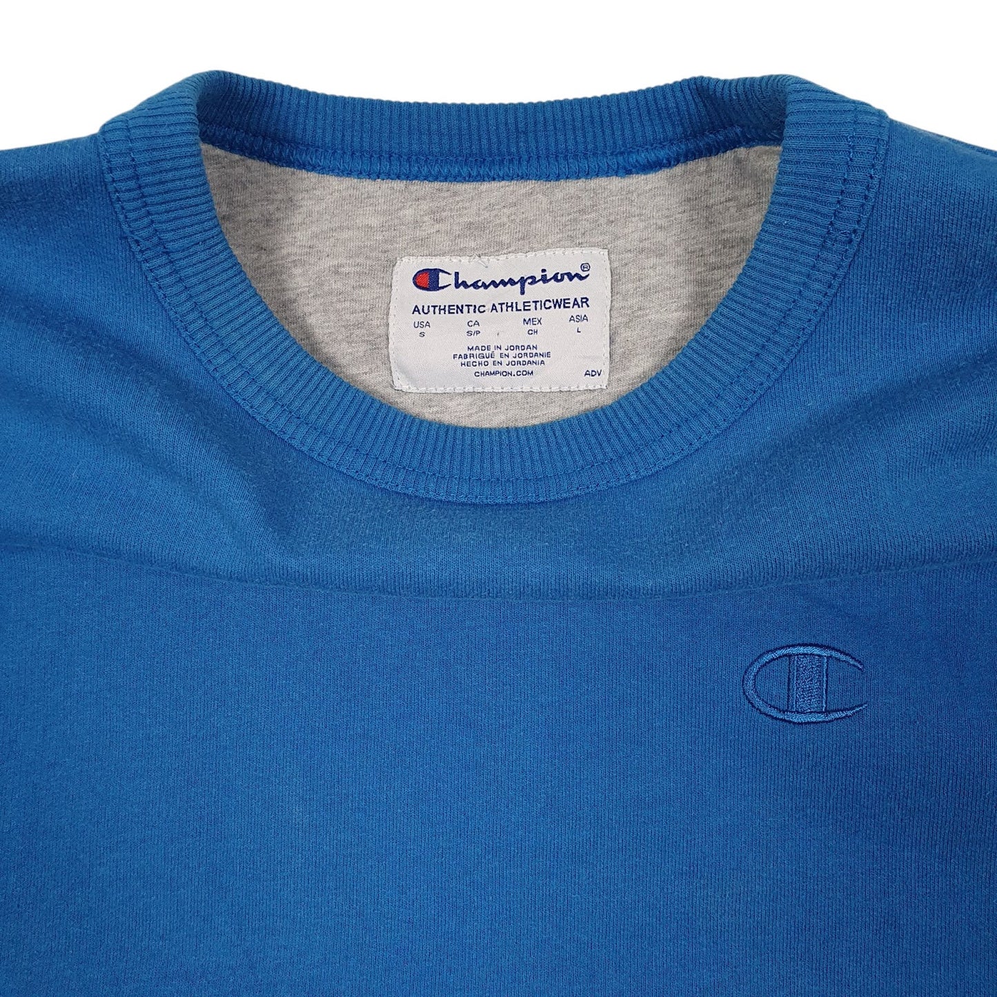 Mens Blue Champion  Crewneck Jumper