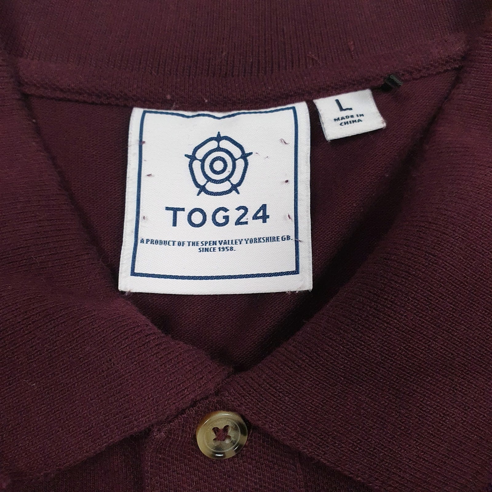 Mens Burgundy Tog24  Hoodie Polo Shirt