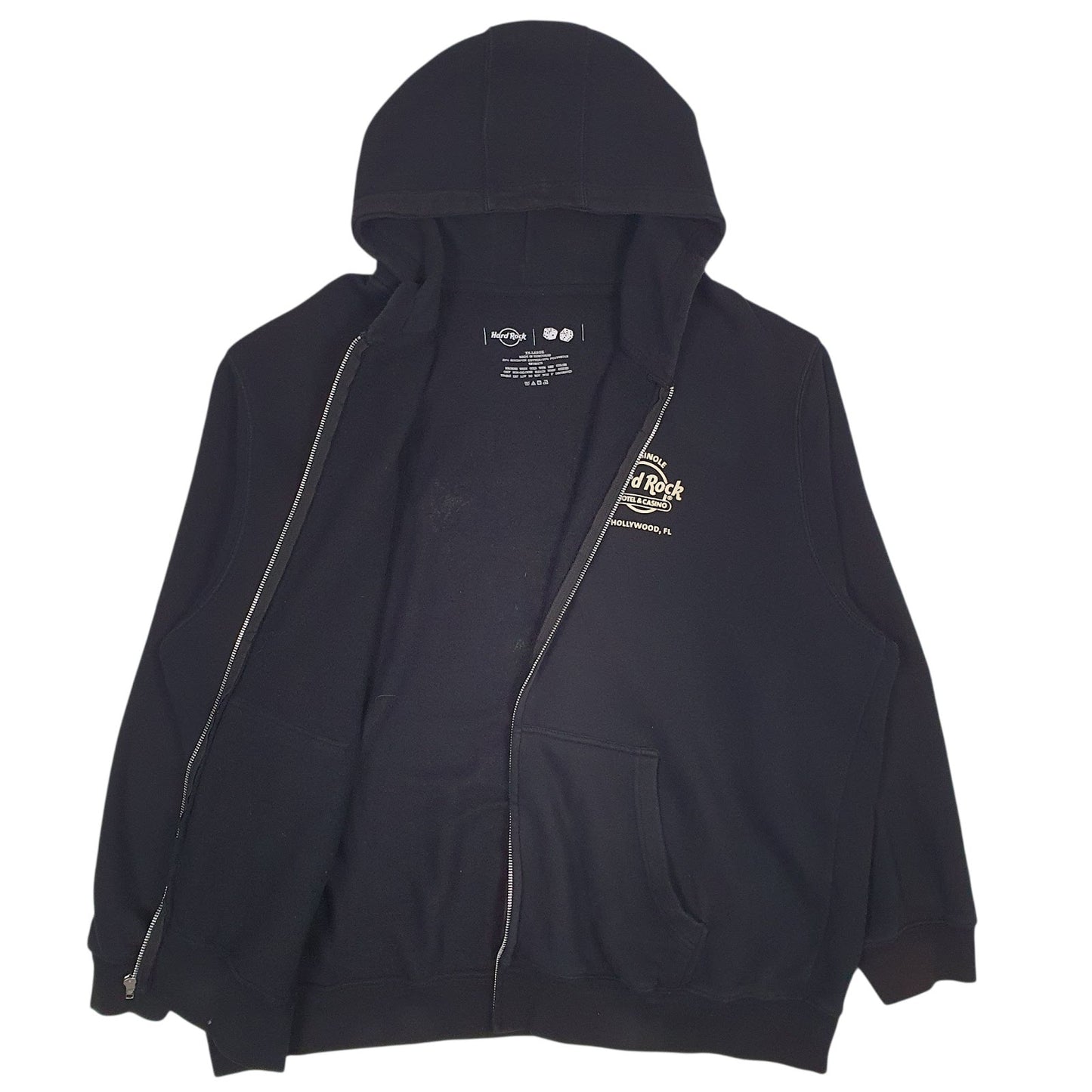 Mens Black Hard Rock  Full Zip Jumper