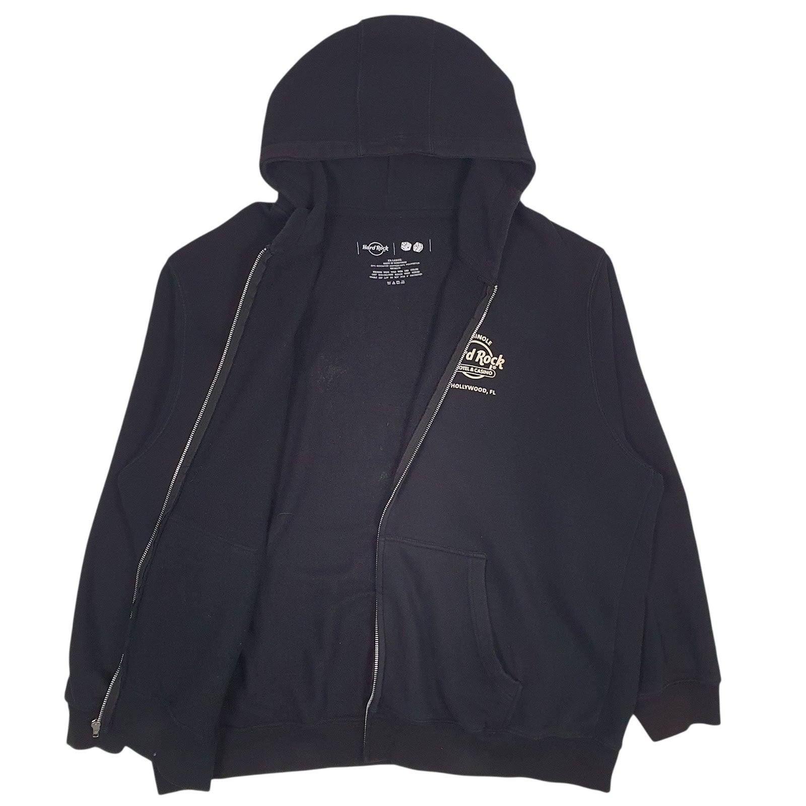 Mens Black Hard Rock  Full Zip Jumper