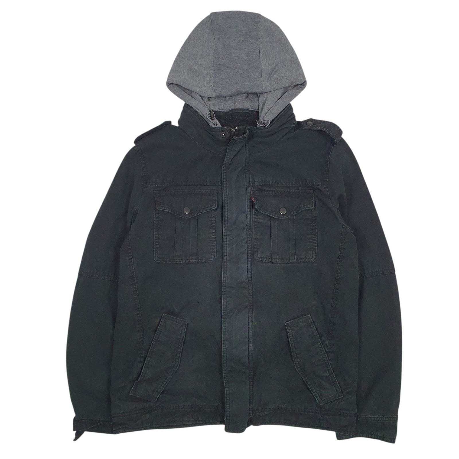 Mens Black Levis Sherpa Lined  Coat