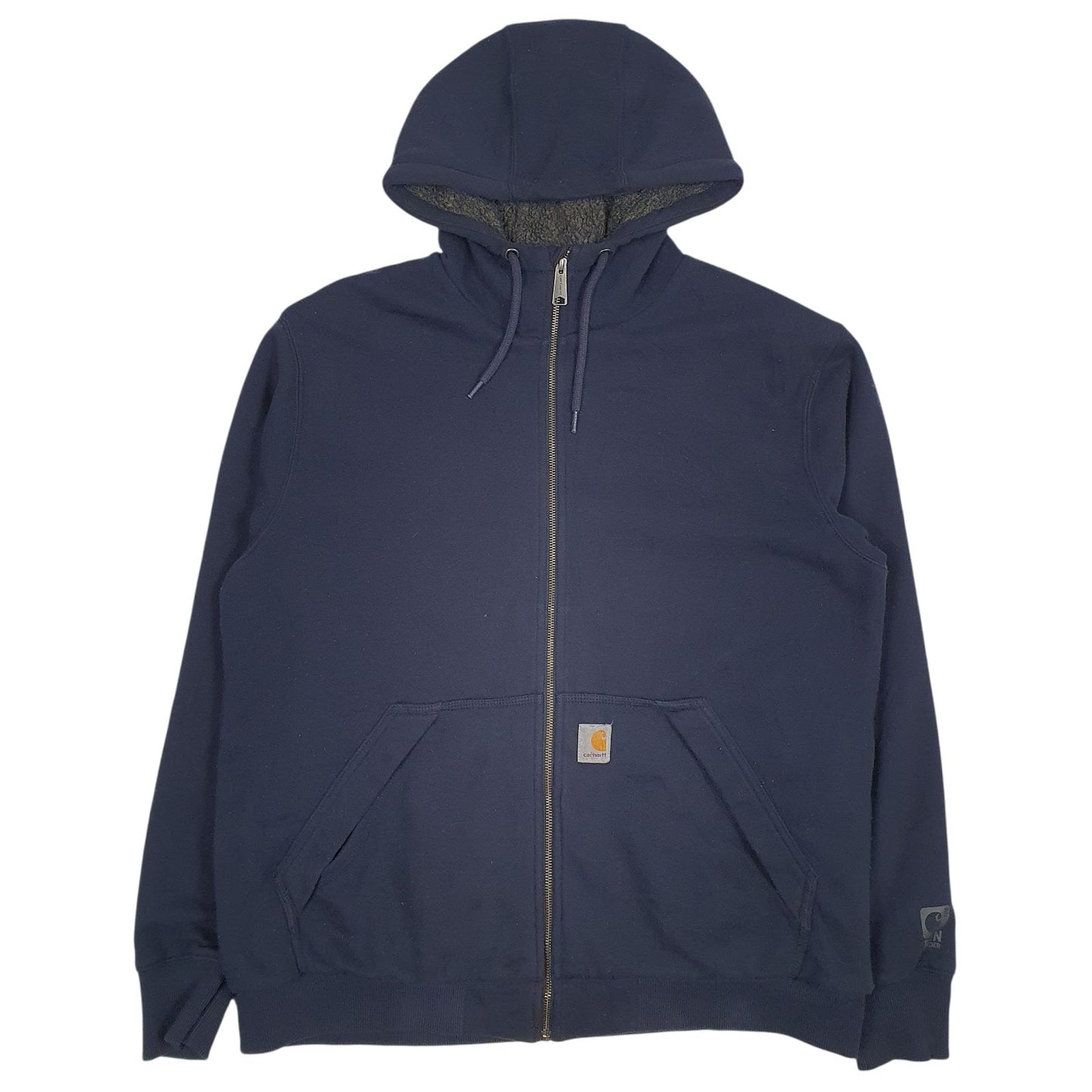 Mens Navy Carhartt Fleece Lined Padded Full Zip Jumper