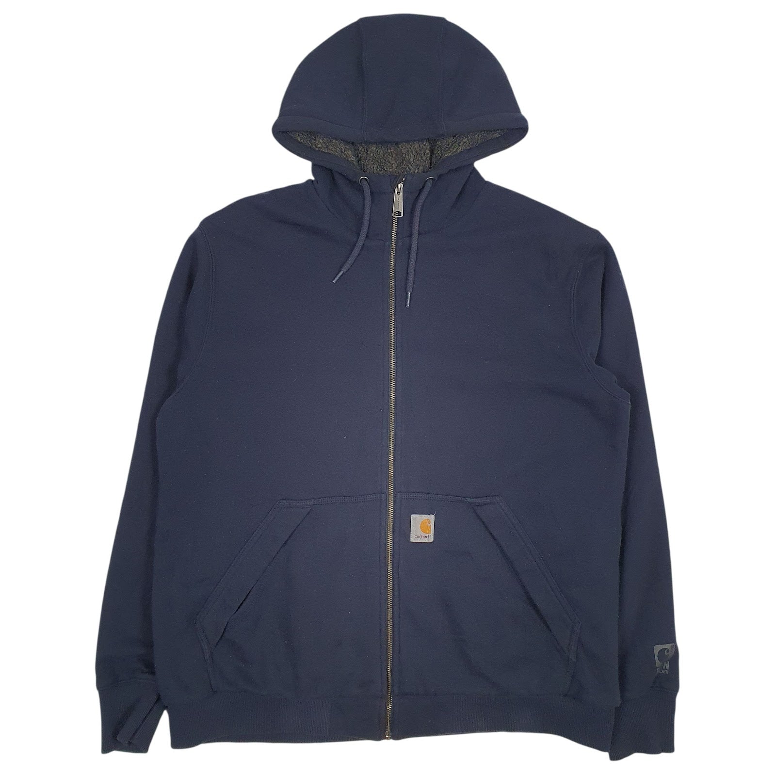 Mens Navy Carhartt Fleece Lined Padded Full Zip Jumper