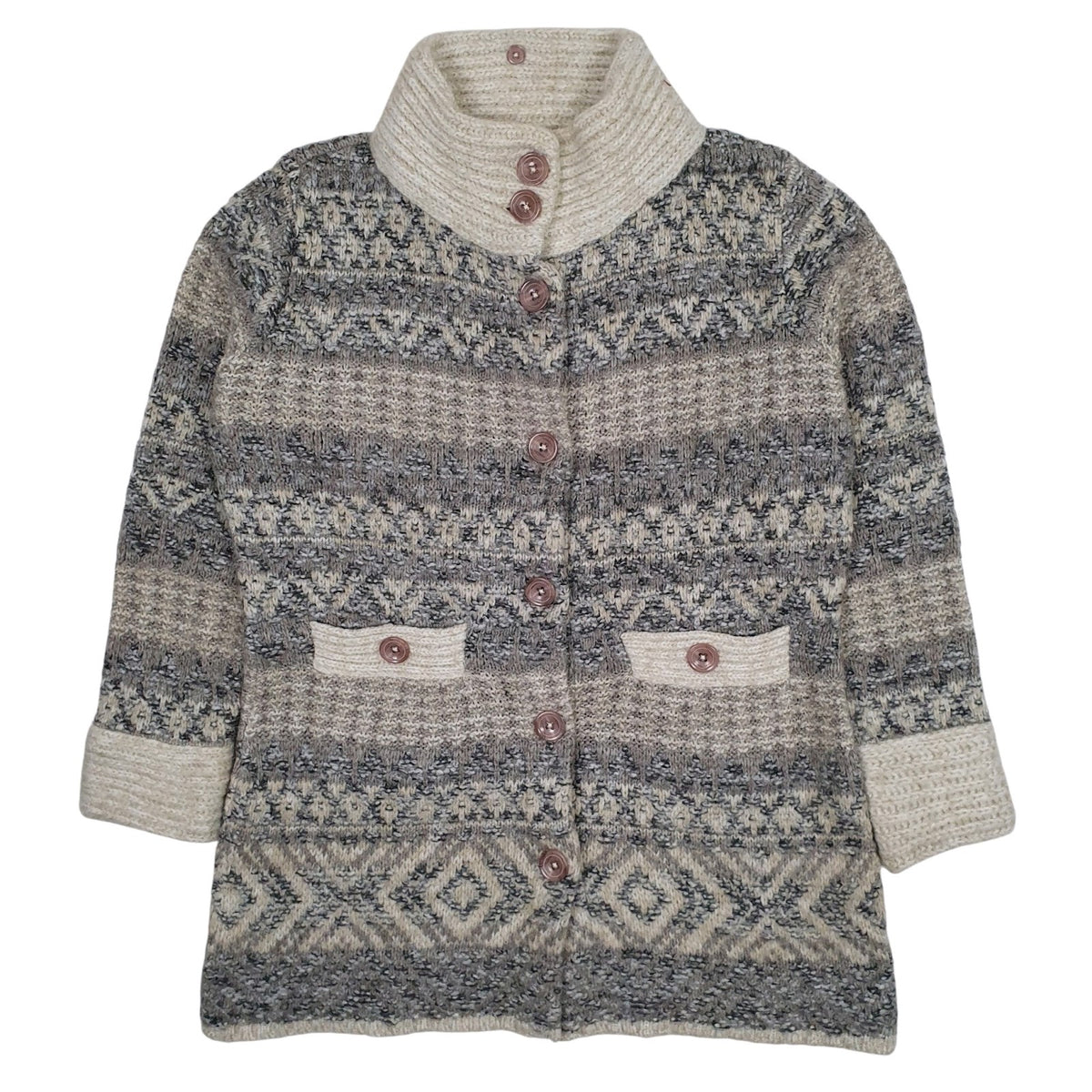 Womens Grey M&S Per Una Heavy Knit Cardigan  Coat