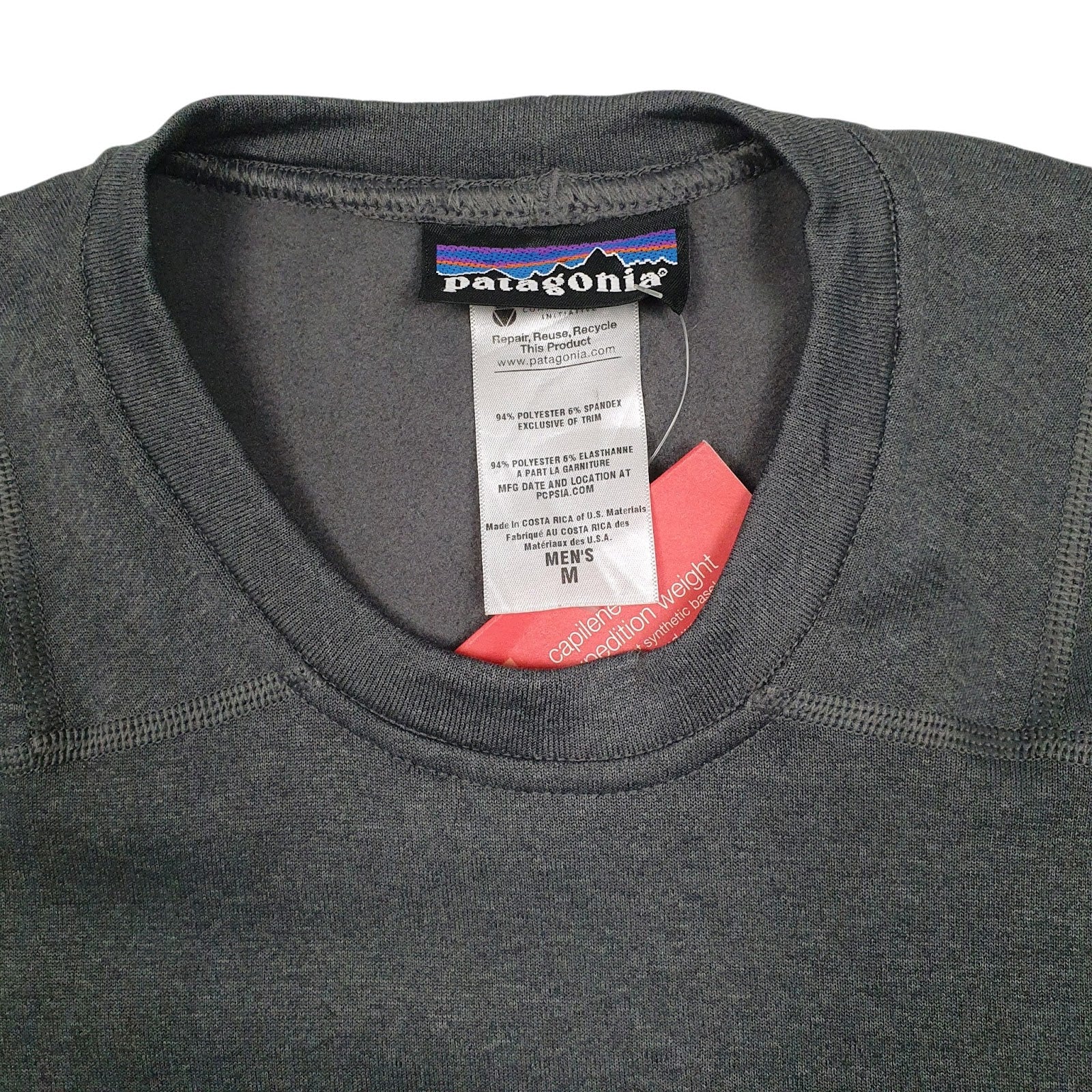 Mens Grey Patagonia Capilene Lightweight Slim Fit Crewneck Jumper