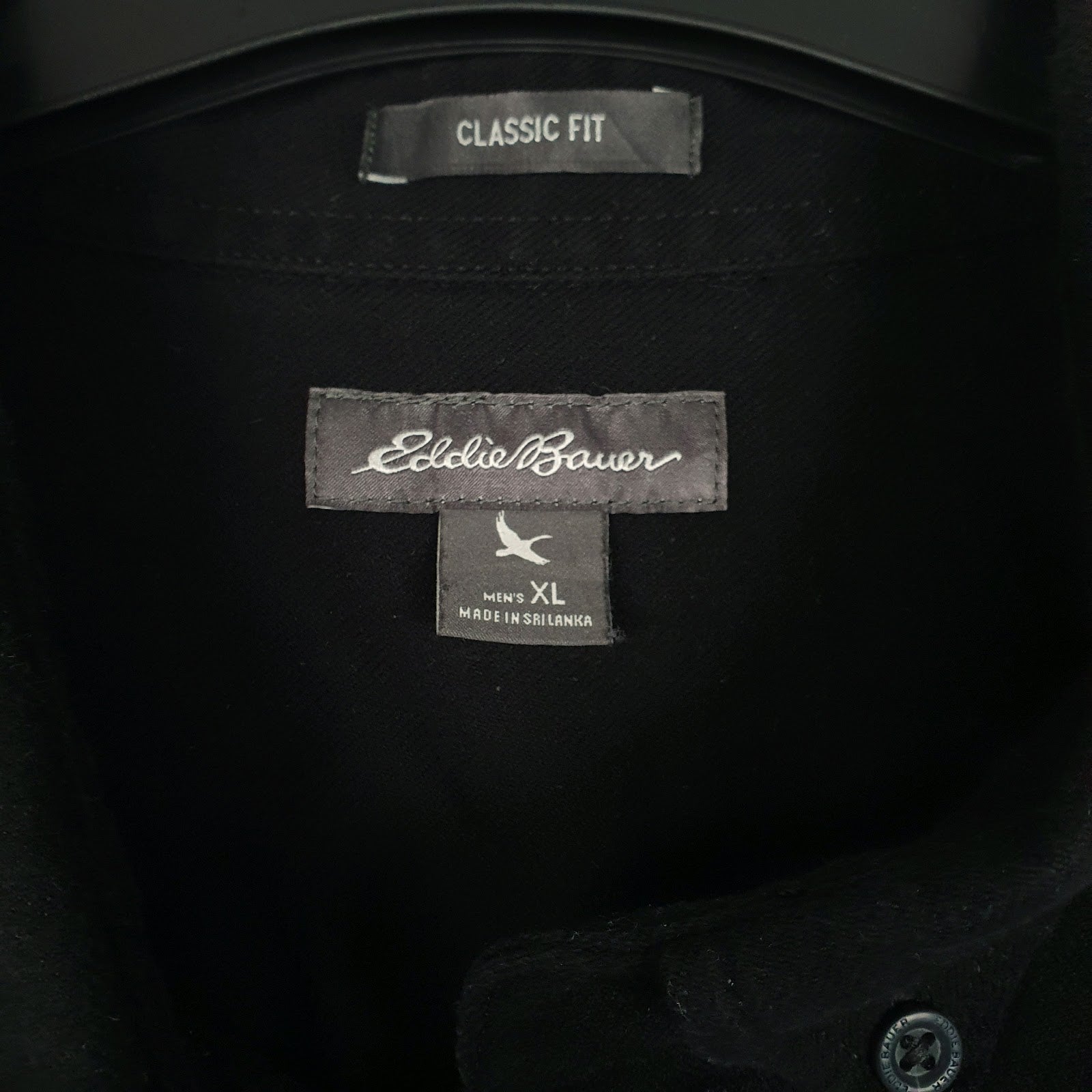 Mens Black Eddie Bauer Chamois  Shirt