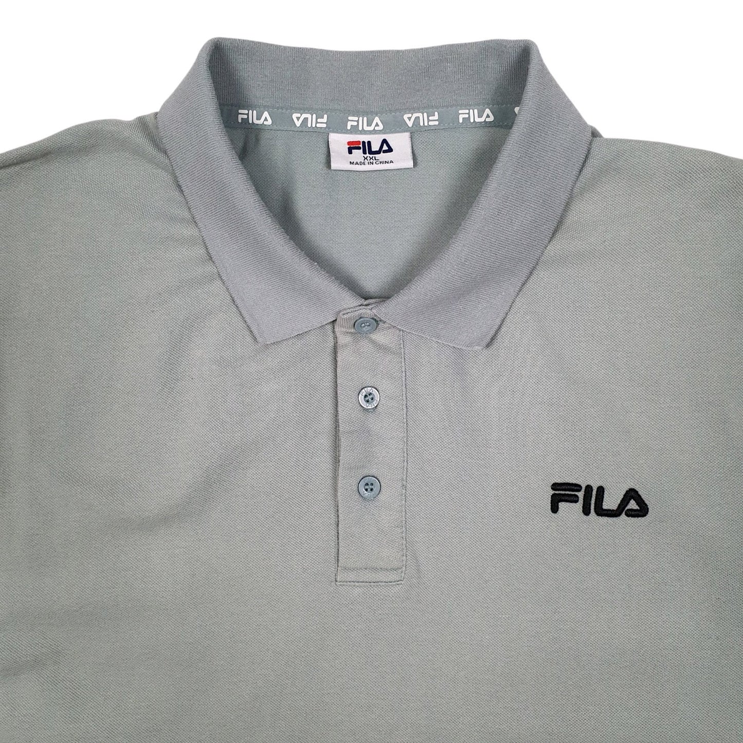 Mens Green Fila  Hoodie Polo Shirt