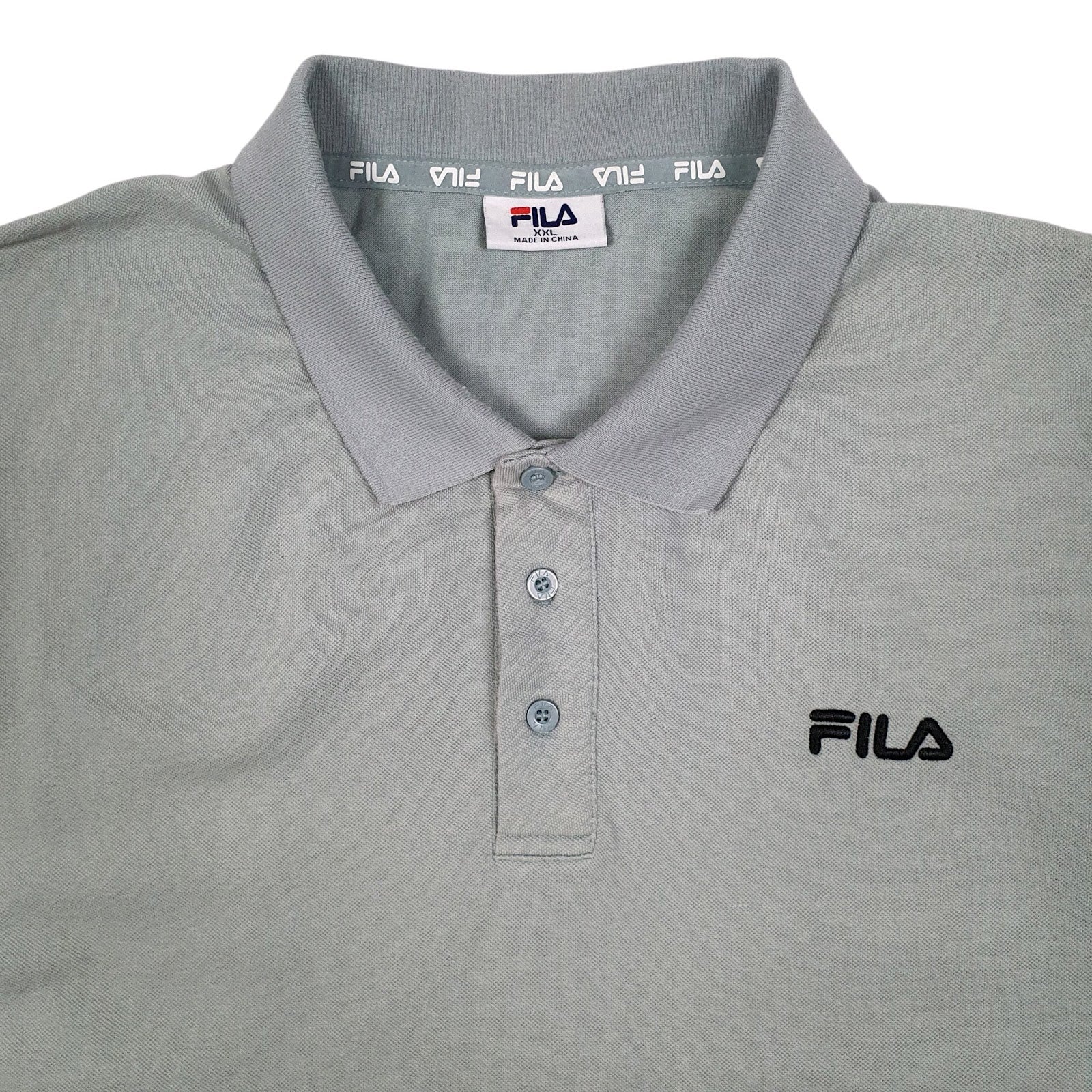 Mens Green Fila  Hoodie Polo Shirt