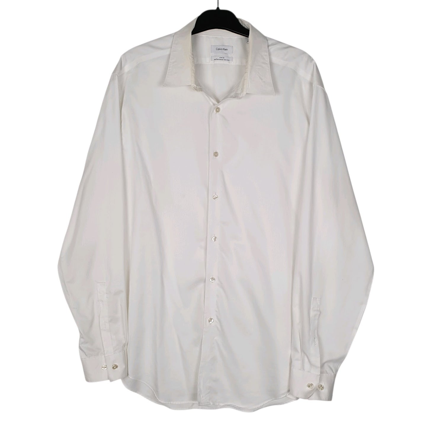 Mens White Calvin Klein  Long Sleeve Shirt