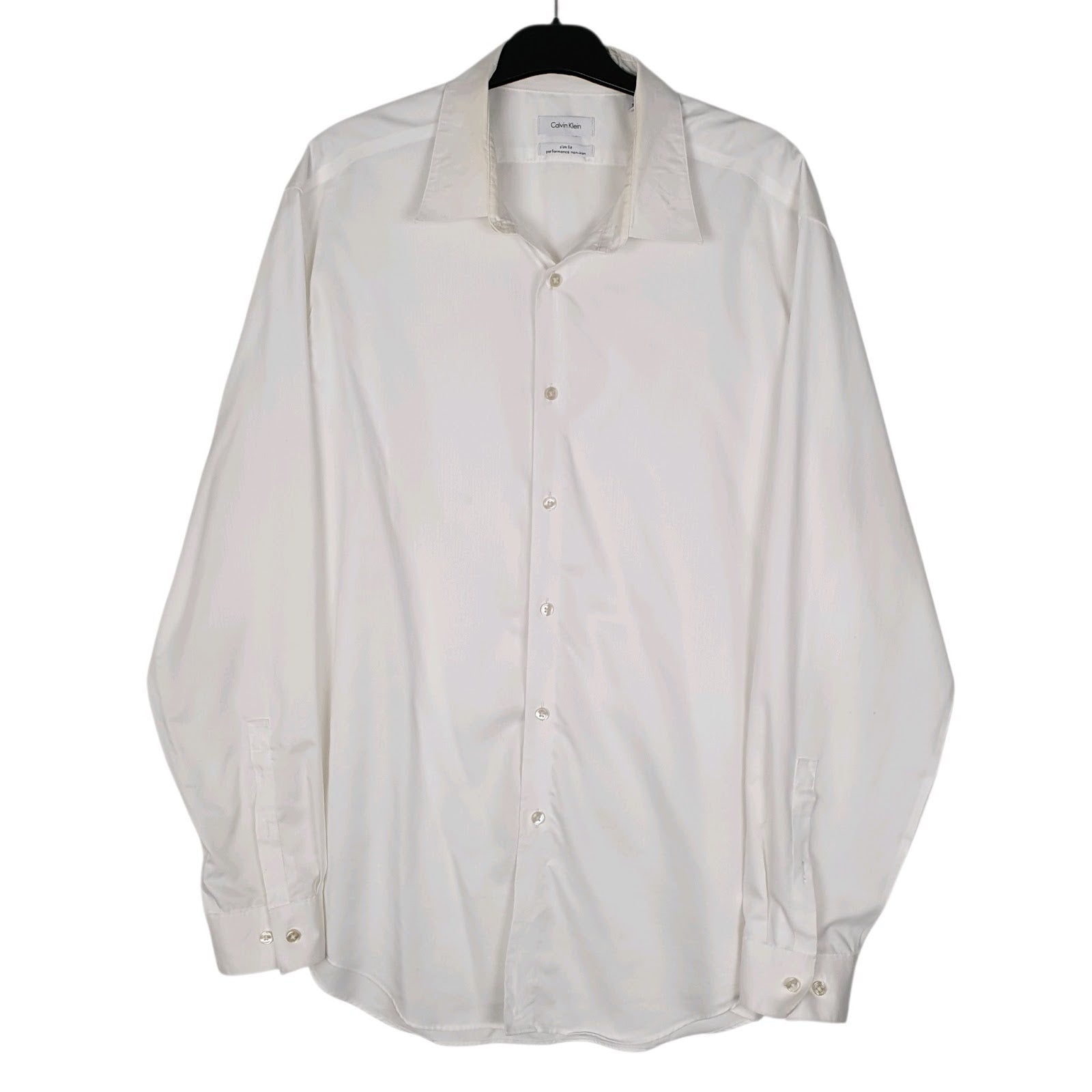 Mens White Calvin Klein  Long Sleeve Shirt