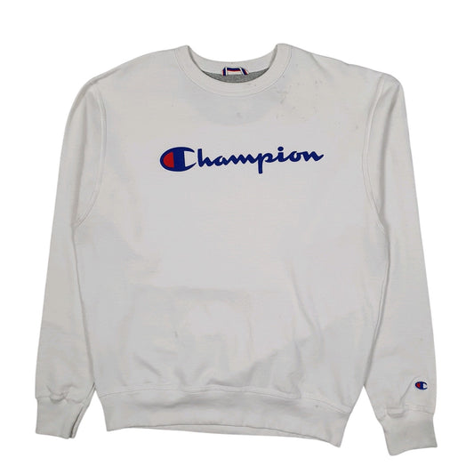 Mens White Champion  Crewneck Jumper