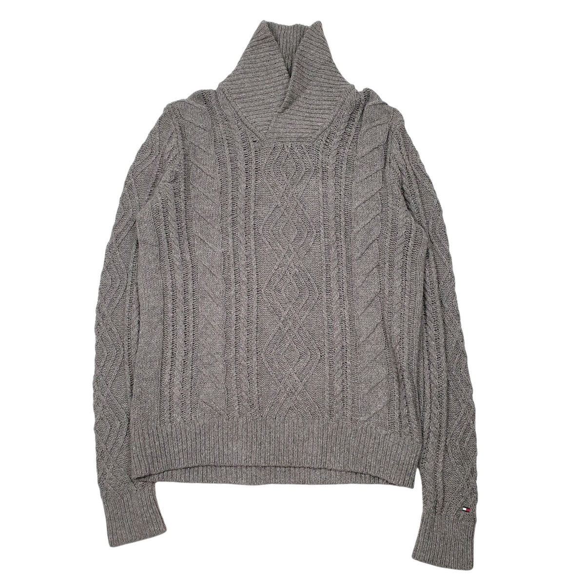 Womens Grey Tommy Hilfiger Knit Shoal Neck Jumper