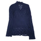 Womens Navy Ethic Knit V Neck Jumper