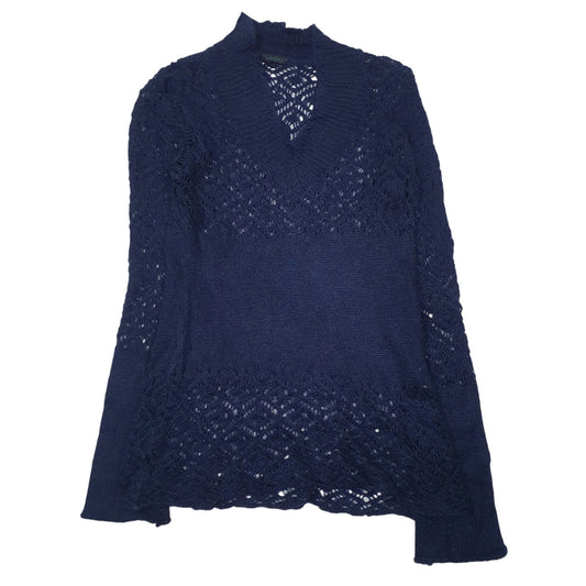 Womens Navy Ethic Knit V Neck Jumper