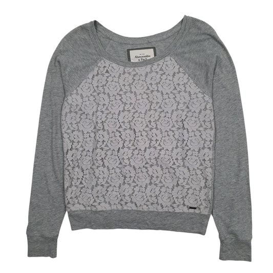 Womens Grey Abercrombie and Fitch  Crewneck Jumper
