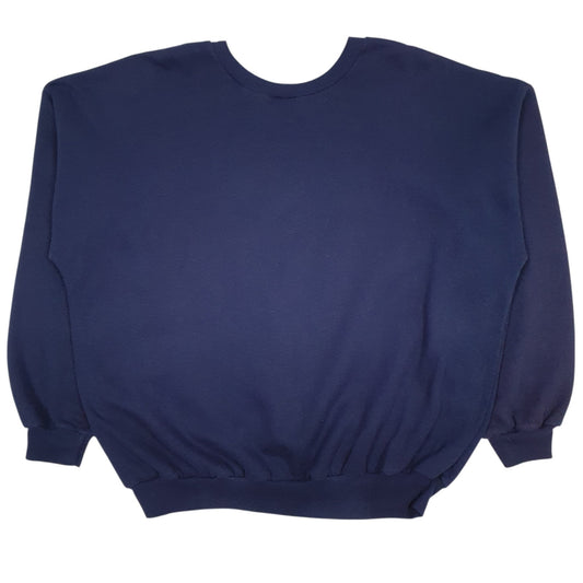 Mens Navy Unbranded Vintage Graphic Crewneck Jumper