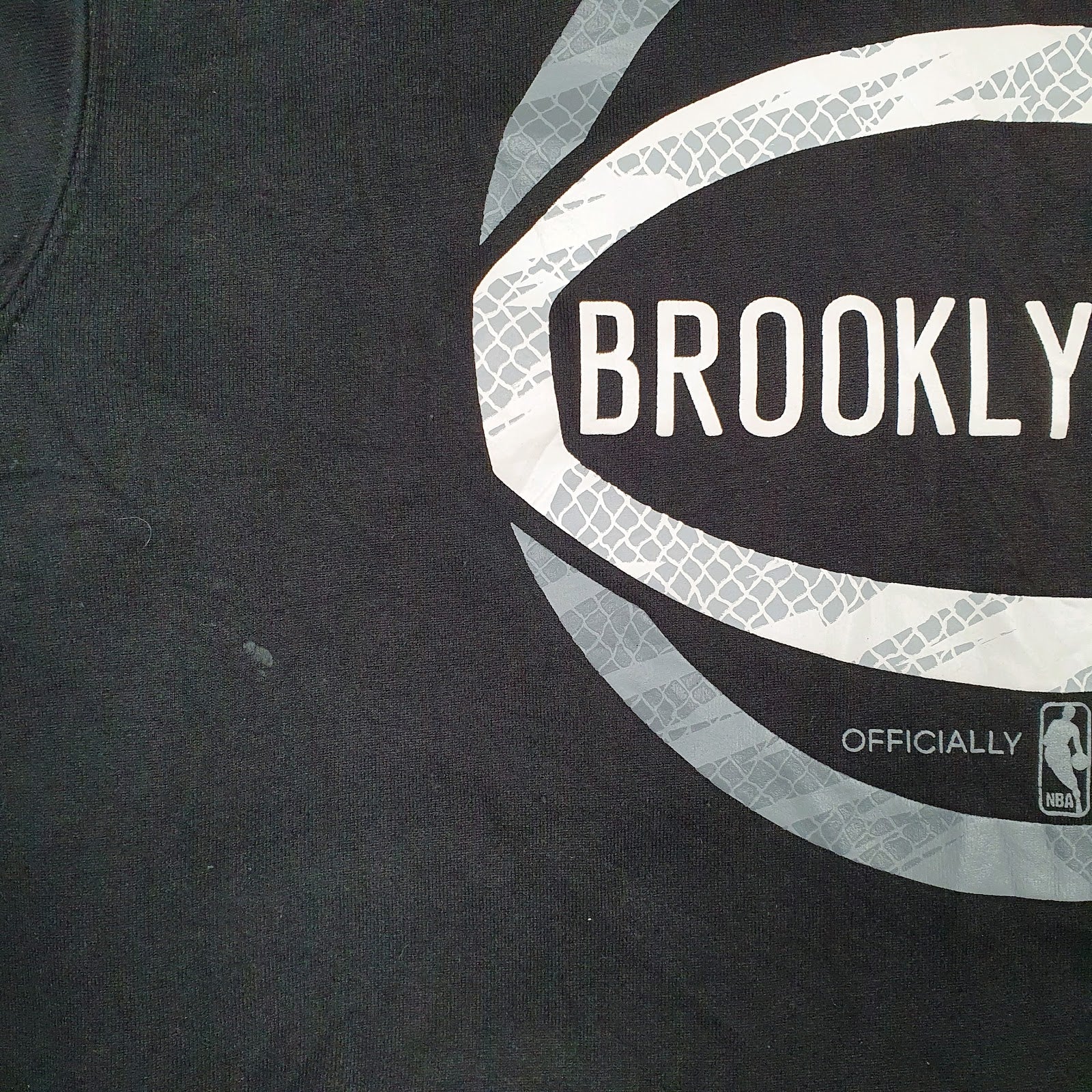 Mens Black Adidas Brooklyn Nets NBA Hoodie Jumper