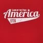 Mens Red Fruit Of The Loom Land Of The Free America  T Shirt
