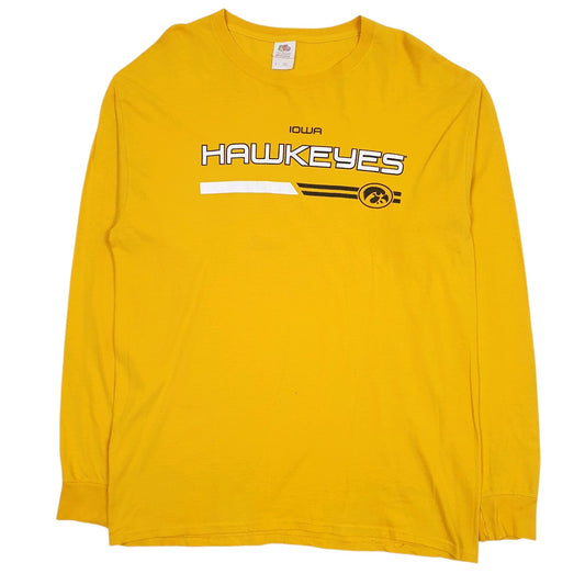 Mens Yellow Gildan Iowa Hawkeyes Long Sleeve T Shirt