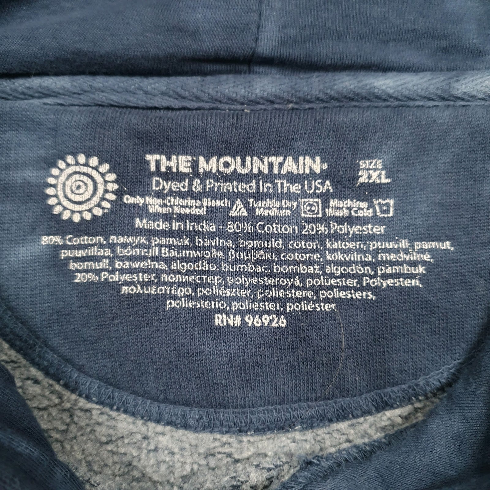 Mens Navy The Mountain  Hoodie Jumper