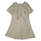 Womens Yellow Pure Lino Linen Short Sleeve Dress
