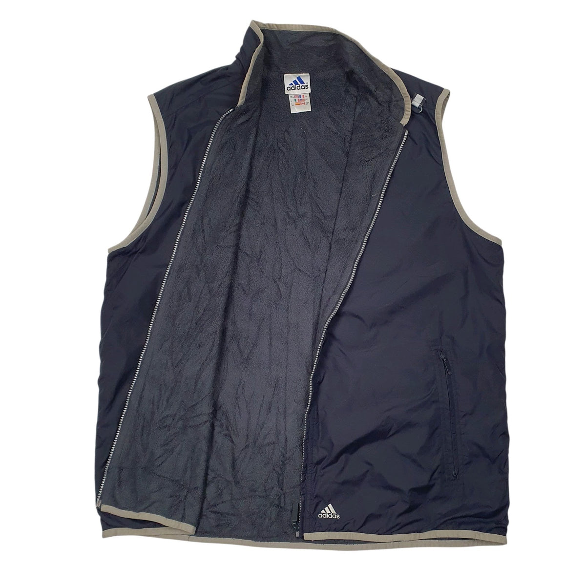 Mens Navy Adidas Vintage 90s Fleece Lined  Coat