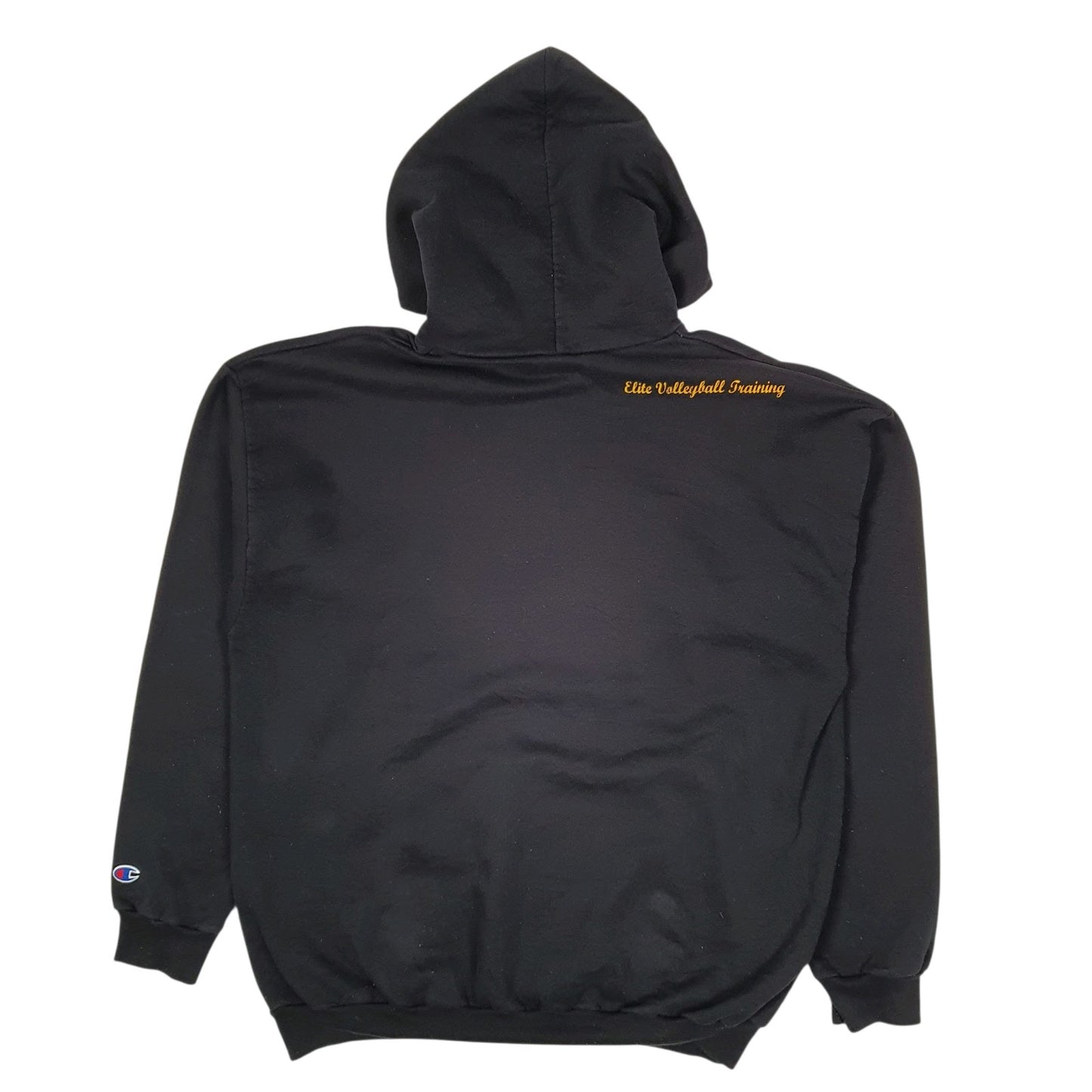 Mens Black Champion Gold Medal Volleyball Hoodie Jumper