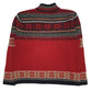 Womens Red Skyr Vintage Nordic Pattern Quarter Zip Jumper