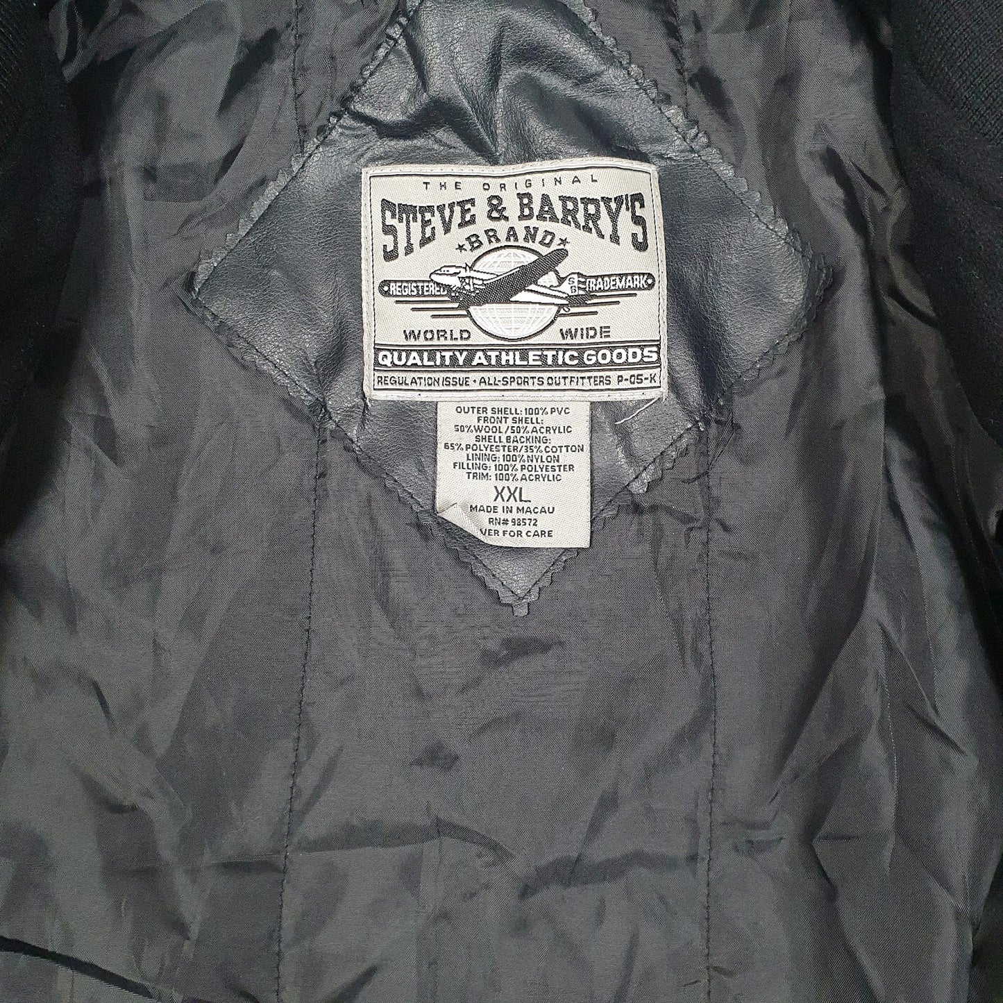 Mens Black Steve & Barrys Notre Dame Fighting Irish Varsity Leather  Coat