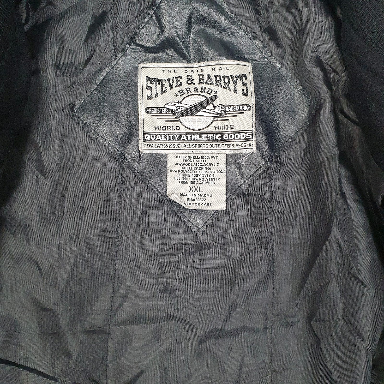 Mens Black Steve & Barrys Notre Dame Fighting Irish Varsity Leather  Coat