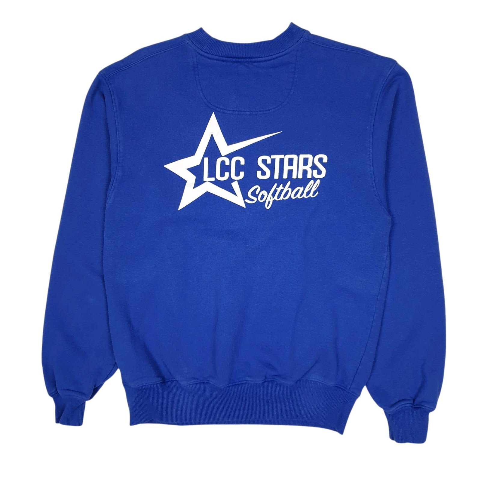 Mens Blue Champion LCC Stars Softball Crewneck Jumper