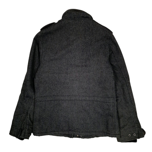 Mens Grey H&M Military Navy  Coat