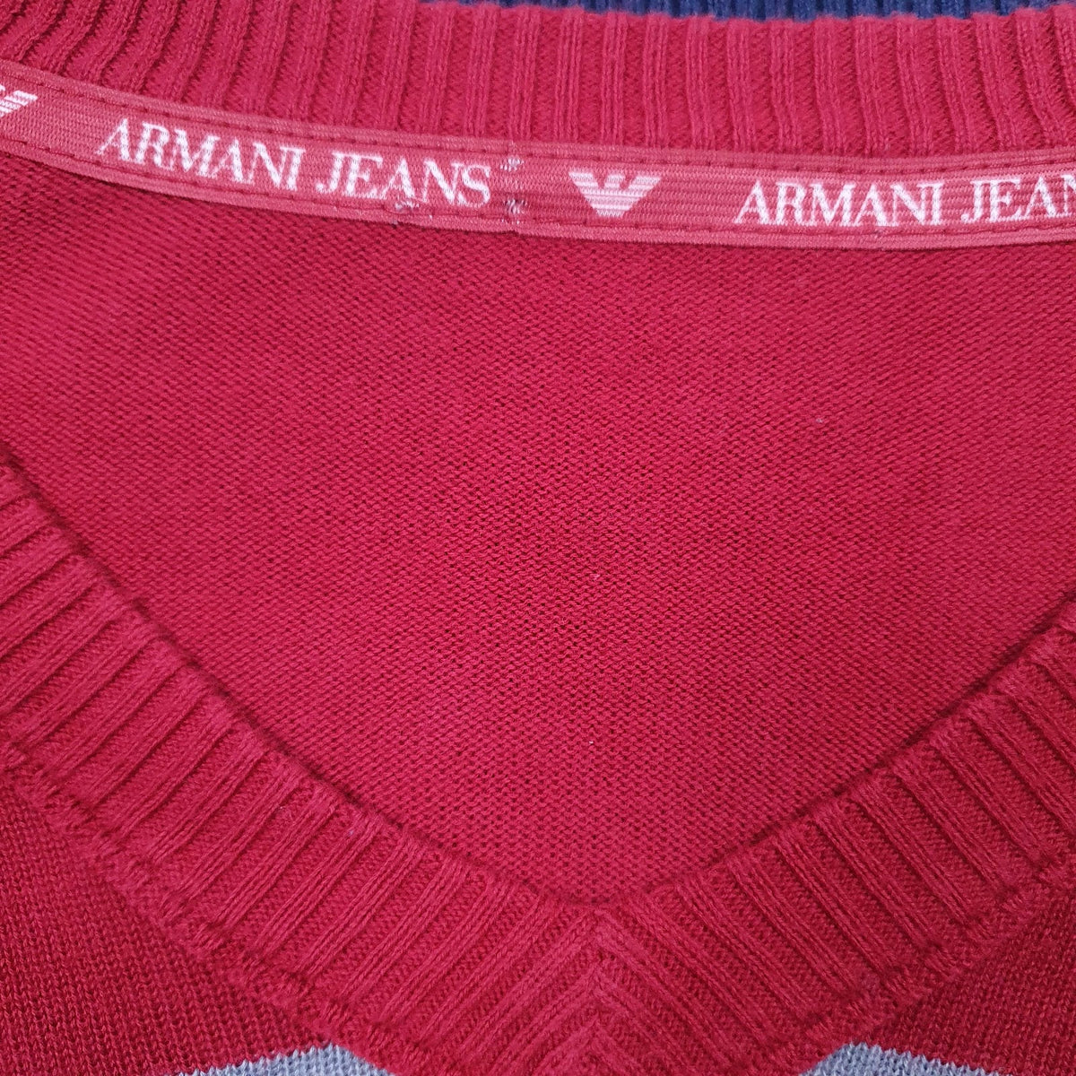 Mens Navy Armani  Crewneck Jumper