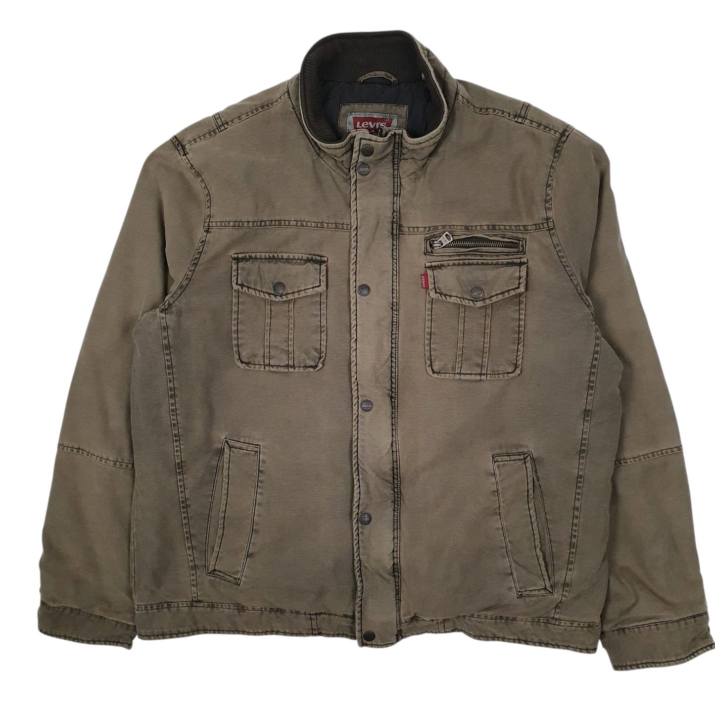 Mens Grey Levis Bomber Windbreaker  Coat