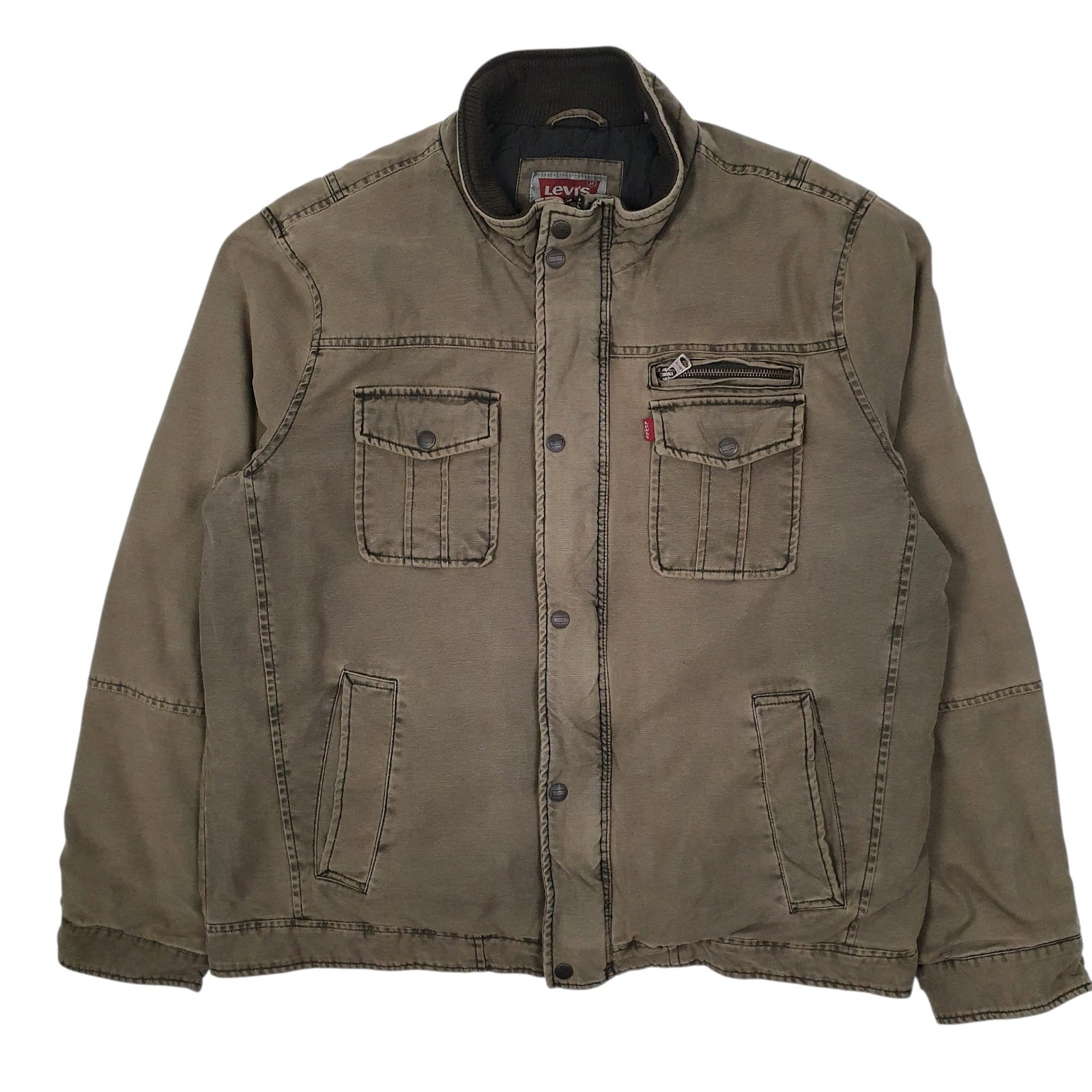 Mens Grey Levis Bomber Windbreaker  Coat